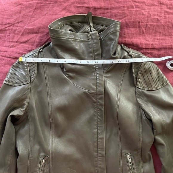 Mackage Dark Brown Leather Jacker Women’s Size L - Picture 10 of 16